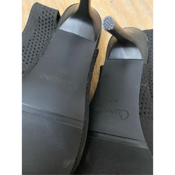 Cuccoo Everyday Collection Peep Toe Slingback Stiletto Heeled Pumps Black, Sz 9 - Picture 4 of 6